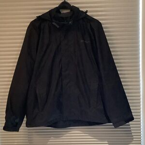 Eddie Bauer Black Hooded Rain Shell